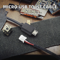 Kustom 0.3M micro-usb Male to XH2.54 2P Jst kabel tembaga murni dengan jaket PVC dan pelindung Foil