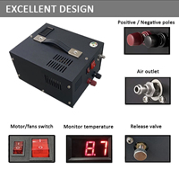 Compresseur d'air PCP 30 MPa avec transformateur externe 12 V, pompe de charge d'air à arrêt manuel 4500 PSI/300 bars, pompe PCP
