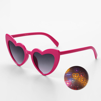 Fête Festival amour lunettes lentilles transparentes effet coeur Diffraction lunettes éclairer El Wire Rave lunettes lueur clignotant