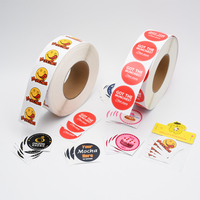 Etiquetas Adhesivas de Vinilo Impermeables Personalizadas con Logotipo, Etiquetas Redondas Troqueladas para Empresas, Empaque y Marca