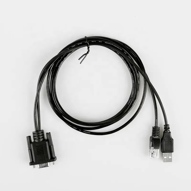 USB RJ45 erkek Ethernet DB9 RS232 seri Splitter kablosu