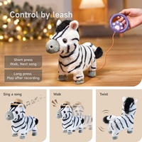Jouets en peluche électriques pour enfants Tumama, animaux amusants dansants zèbres, poupée jouet avec laisse, contrôle de la marche et de la chant, jouet interactif pour bébé