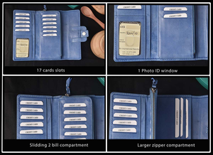 Genuine Leather Bi Fold <b>Wallet</b> for Women Elegant Card Holder Compact Cash Organizer Stylish Everyday Purse - Product Image 3
