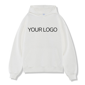 Sweat-shirts à capuche épais 500G, personnalisables avec logo, coupe oversize, en molleton bouclette sans cordon, épaules tombantes pour hommes - Product Image 6
