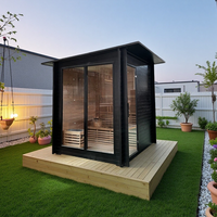 Sauna Tradisional Luar Ruangan Kustom dengan Pemanas Listrik Kayu Finlandia, Sauna Batu Vulkanik, dan Ruang Uap