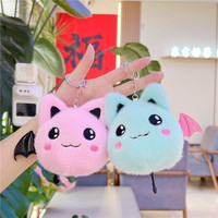 Peluche mignonne en peluche Anime Mini peluche poupée jouet chauve-souris porte-clés Kawaii peluches moelleux grands yeux peluche animaux chauve-souris porte-clés