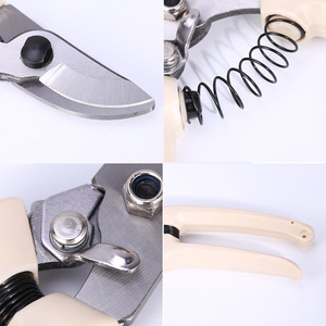 White Handled Curved Pruning Shears Stainless Steel Bypass Pruner For Garden Fruit Tree Flower Trimming 10-20 Mm - Product Image 4