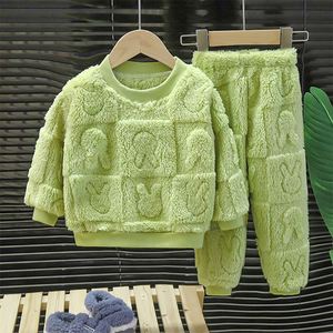 Ensemble de vêtements de nuit pour enfants 2024, automne-hiver, garçons et filles, épaissi, en peluche, vêtements pour bébés, pyjamas pour enfants - Product Image 3