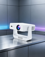 Mini projecteur de cinéma maison intelligent Android 14 LCD 4K HT51, 600 lumens, 1 Go de RAM, 8 Go de stockage, portable, léger, pour films et vidéos en extérieur