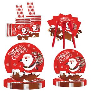 Wholesale Christmas Disposable <b>Paper</b> Plates Set Christmas Elk Theme Tableware <b>Paper</b> Plate <b>Tablecloth</b> Napkin Xmas Supplies - Product Image 6