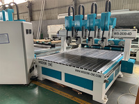 Quatre rotatif multi têtes 4 axes 3d soulagement cnc sculpture sur bois cnc routeur
