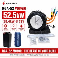 Batería de 72V 45Ah 50Ah VTB V9600, Controlador RGA-52, Kit de Motor de 52.5kW de Potencia Máxima, Sistema de Descarga Alta, Paquete Líquido, Talaria Sur-Ron