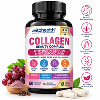 Capsules de collagène 14-en-1 Marque Blanche : Hydratation Cutanée, Complément Beauté, Acide Hyaluronique, Vitamine C