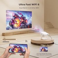 Proyector Inalámbrico WiFi 6 BT 4K, el Más Vendido en Amazon EE. UU., para Negocios y Educación, C6 HD 720P, Portátil e Inteligente para Oficina y Hogar