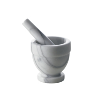 Mortier en marbre gris durable avec pilon de 12 cm (4,72 pouces) pour broyer les herbes et les épices, pour une utilisation en cuisine par Excelsa