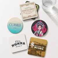 Dessous de verre en papier carré plus épais avec logo imprimé personnalisé de haute qualité Tapis promotionnels pour boissons