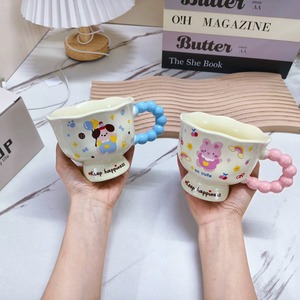 Sáng tạo dễ thương phim hoạt hình thiết kế Puppy & <span class=keywords><strong>Rabbit</strong></span> <span class=keywords><strong>Mug</strong></span> trẻ em ngày gốm cốc nước với xử lý & muỗng cho món quà sinh nhật của cô gái - Product Image 2