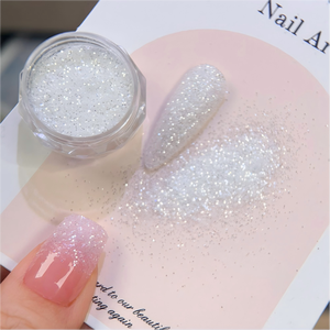 Poudre à paillettes pour ongles, 1,5 g, <span class=keywords><strong>blanc</strong></span> diamant brillant, super brillant, paillettes holographiques fines pour ongles - Product Image 6