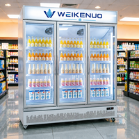 Grand réfrigérateur vitrine à fleurs à 3 portes pour fleuriste, réfrigérateur commercial pour le stockage de fleurs fraîches coupées avec éclairage intégré
