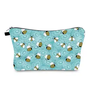 Groothandel bee make-up tas-Bee Print Lady Make Canvas Pouch Cosmetische Tas