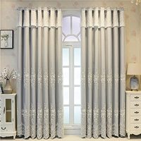 Rideaux Voilages de Luxe Brodés de Haute Qualité, Motifs Floraux Européens Personnalisés, en Tissu Polyester et Lin, avec Œillets en Dentelle, Occultants pour Chambre à Coucher