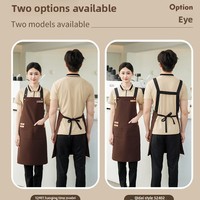 Tablier en toile imperméable personnalisé avec logo en relief, unisexe, pour barman, hôtellerie, restauration, pâtisserie, durable, résistant aux taches, vêtements de travail