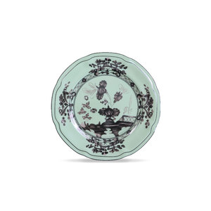 Elegante Servizio di Porcellana Verde Menta Stile Retrò Francese con Decorazioni Floreali Nere per Banchetti e Matrimoni - Product Image 5