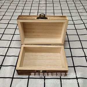 Caja de Joyería de Madera Rectangular de 6 Pulgadas, Color Quemado, Lacada, Caja de Almacenamiento de Escritorio, Embalaje General, Tipo Vertical - Product Image 2