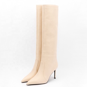 Zapatos de Talla Grande 47, Botas de Tacón Alto con Punta Puntiaguda y Parte Superior Sólida, Botas Altas Hasta la Rodilla para Mujer, Otoño Invierno 2022 - Product Image 4