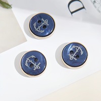 Kemeja Pria Kombinasi Resin Logam Ramah Lingkungan Kancing Resin Biru Dua Lubang Berlapis Seng Pola Lingkaran