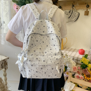 Korean style fresh and cute <b>backpack</b> for middle <b>school</b> girls minimalist star print lightweight large capacity double-shoulder - Product Image 3