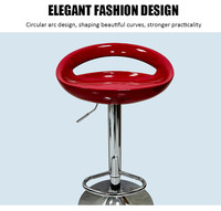 Vente en gros tabouret de bar moderne bon marché en plastique ABS chaise haute chaise de bar pivotante et réglable pour comptoir de petit-déjeuner de jus de fruits pour bar de cuisine
