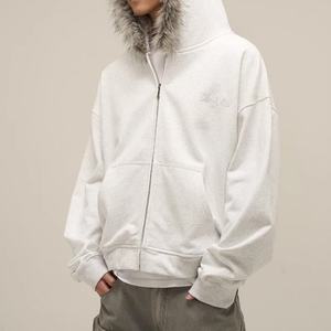 Sudadera con Capucha Personalizada, Estilo Vintage, Gruesa, con Cierre y Deshilachada, Unisex - Product Image 2