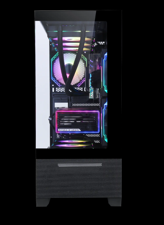 sama new design atx gaming case tempered glass full tawer pc case argb effect desktop computer case