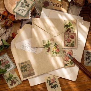 Pegatinas de Sellos Postales Vintage, Pegatinas de Papel Botánico Estéticas para Scrapbooking, Suministros para Diario, Decoración para Bullet Journal - Product Image 6
