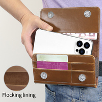 Étui en cuir universel avec pochette à clip pour ceinture Porte-carte d'identité en matériau PU Pochette pour téléphone Fonction de protection pour iPhone