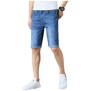 2023 New Arrival Hot Sale Denim <b>Shorts</b> Pant Oversize High Quality <b>Men</b> Denim <b>Shorts</b> Pant Zipper Fly Denim100% Cotton <b>Baggy</b> - Product Image 5
