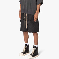 Shorts cargo décontractés pour hommes, en nylon, à la mode, avec taille élastique personnalisée et cordon de serrage, imperméables et respirants, longueur genou