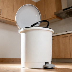 Kitchen Trash Can 3 6 9 Liter Foot Pedal Indoor Cylindrical Waste <b>Bin</b> For Home Bathroom Living Room - Product Image 2