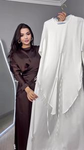 Abito da sera/banchetto <span class=keywords><strong>in</strong></span> stile Abaya con ricamo di perline e perline pesanti, maniche a campana, per occasioni di lusso, per donne musulmane del Medio Oriente - Product Image 2