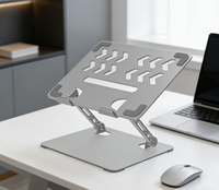 Support pour ordinateur portable en acier réglable en hauteur et pliable, idéal pour la maison et le bureau