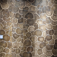 Plancher en bois à grain bout, motif tissé, hexagone, plancher en bois à grain bout, panneau de décoration murale