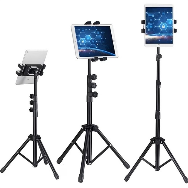 Portable 21.6" to 57" Height Adjustable Tablet Tripod Mount 360 Degree Rotating Tablet Floor Stand for 5-12.9 Inch Devices
