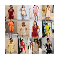 Ensemble deux pièces rayé sans manches pour femme, collection été 2026 YK2, style décontracté, streetwear, club, loungewear, ensembles assortis, vente en gros