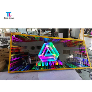 Custom Round Square Brand Signage in Infinity 3D Acrylic Letters <b>UV</b> Print Infinity Neon Lights Letters Logo Shop Signs - Product Image 3