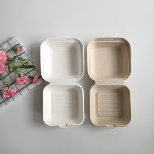 Caixa de hambúrguer biodegradável, eco friendly, descartável, 5 polegadas ou 6 polegadas - Product Image 6