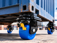 Roues de conteneur industrielle en nylon MC de 6 pouces avec verrouillage en queue d'aronde, roues robustes pour conteneurs maritimes