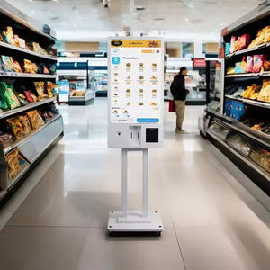 4 + 32g All-In-One Self-Service kios 32 Inch sistem POS 10 titik sentuhan kasir Supermarket untuk mal belanja fungsi SDK - Product Image 6
