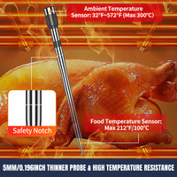 Thermomètre alimentaire numérique sans fil BT à 2 sondes, moniteur de température de cuisson, sonde de température pour barbecue, viande, cuisine