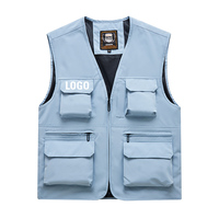 Gilet d'hiver imperméable pour homme Simms, sans manches, col en V, fermeture éclair, formel, plusieurs poches, respirant, 100% polyester